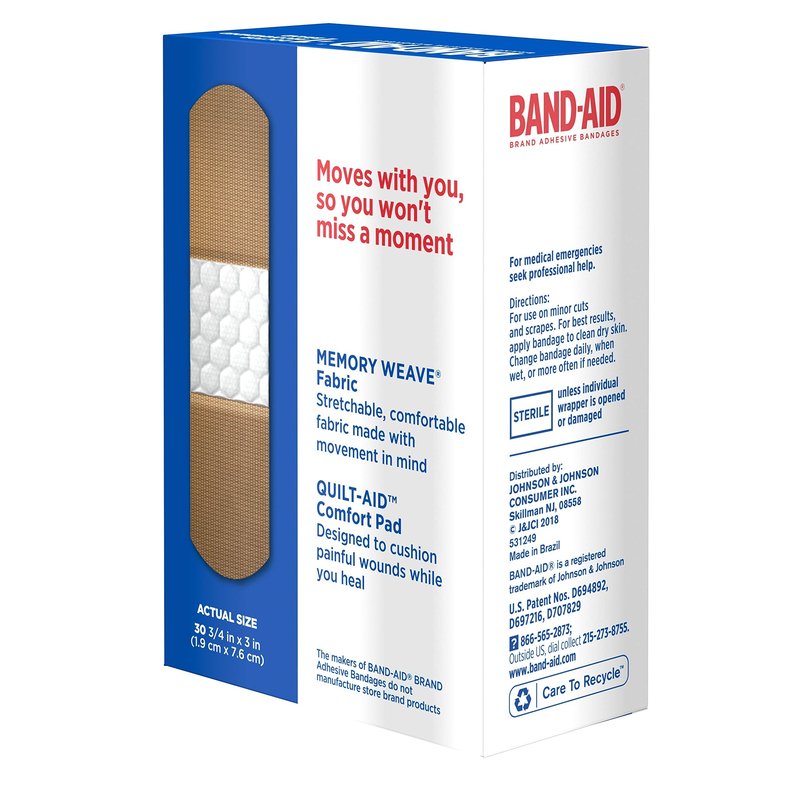 Band-Aid Flexible Fabric Adhesive Bandages All One Size, 30 Count (Pack of 1)