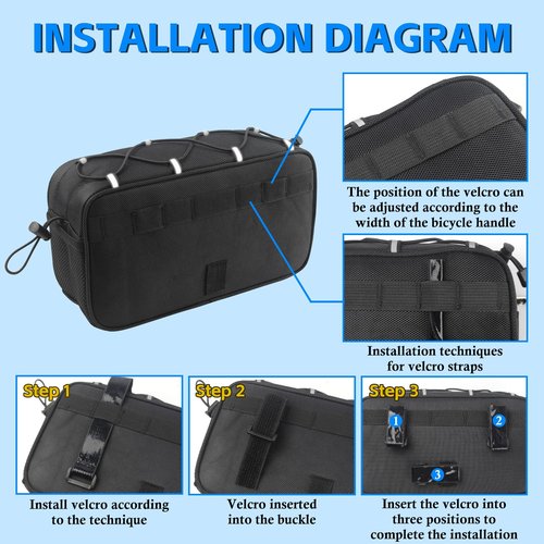 NVAAV Bike Handlebar Bag, 2.1L Reflective Front Frame Pouch, Mild Waterproof and Hardening of the Shell, Road Mountain Bicycle Professional Travel Accessories, Installable Cycling Seat Storage Bags