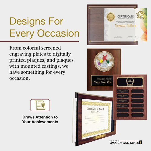 SHOP AWARDS AND GIFTS Customizable Dark Cherry Plaque Award Personalized Custom Engraved, 6 x 8 Inch, United States Seal
