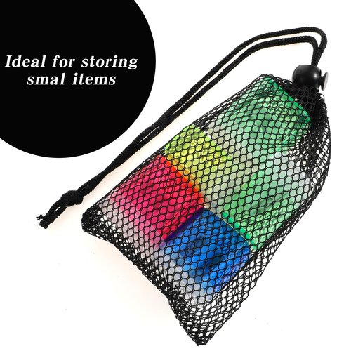12 Pcs Small Mesh Bags Black Nylon Drawstring Bags with Cord Lock Closure Delicates Portable Travel Stuff Storage Bag for Gym Pool Toys Travel Cosmetics Washing Machine Bag