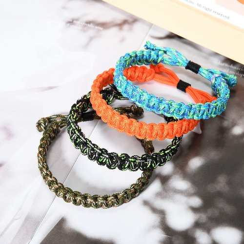 Lorfancy 12 Pcs Paracord Bracelets for Men Boys Kids Survival Bracelet Teen Adjustable Friendship Braided Bracelets Outdoor Camping Climbing Gift