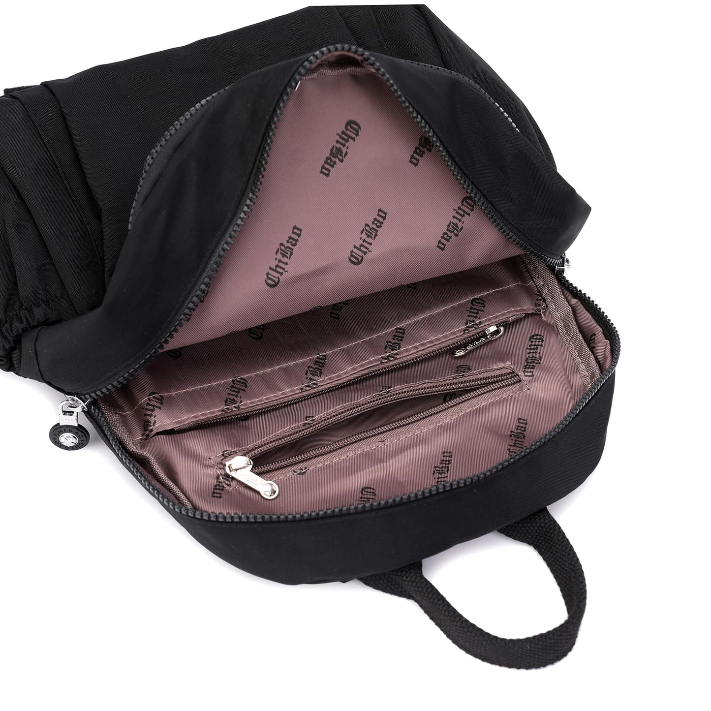 Tanweibago Mini Nylon Women Backpacks,11L Small Ladies backpacks Casual Lightweight Women Shopping Travel Daypack (Black)