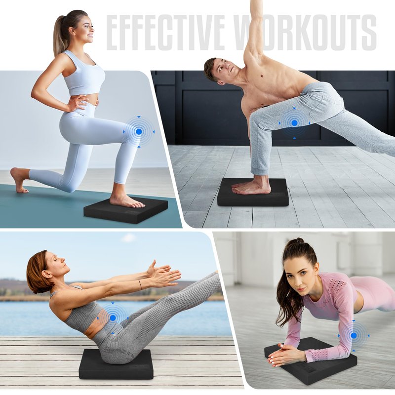 Yes4All Balance Pad, Nonslip TPE Foam Balance Pad with Upgraded Sizes - L, XL, XXL Balance Mat for Fitness, Yoga & Stability Training - Multicolor Options - XL, Black
