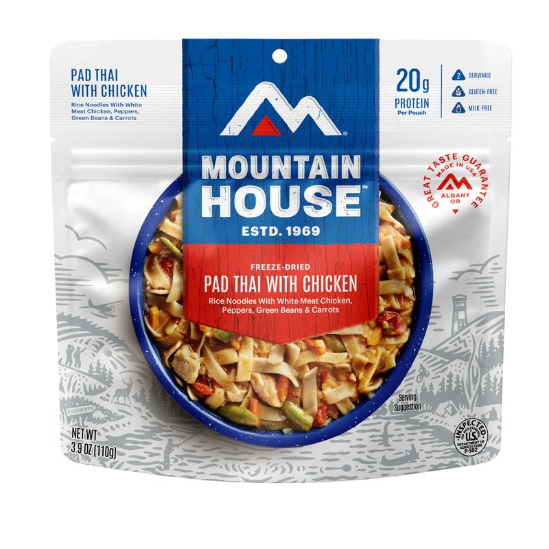 Mountain House Pad Thai with Chicken | Freeze Dried Backpacking & Camping Food | Gluten-Free | 2 Servings