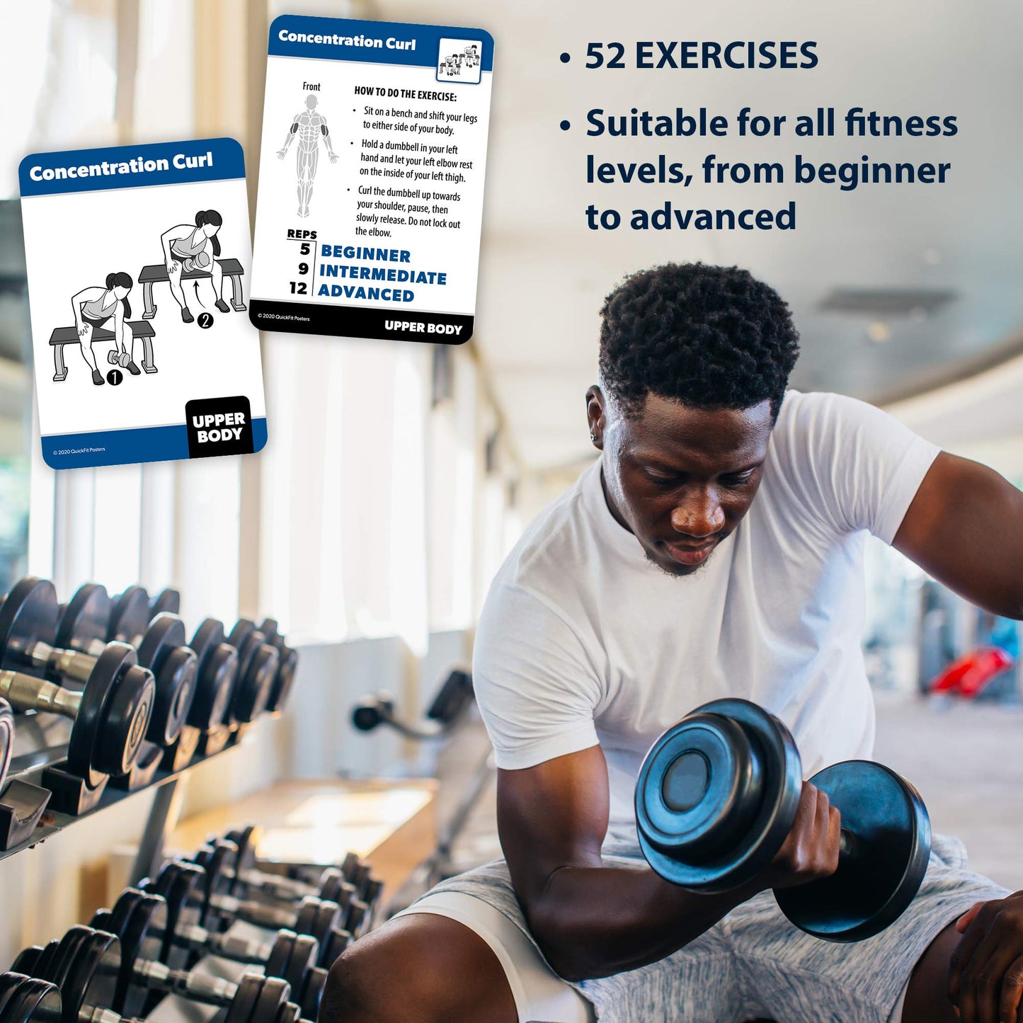 3 Pack - Exercise Cards - Yoga Poses Volume 1 & 2 + Dumbbell Exercises - Yoga Positions and Dumbbell Workout Fitness Cards - 2.5" x 3.5"