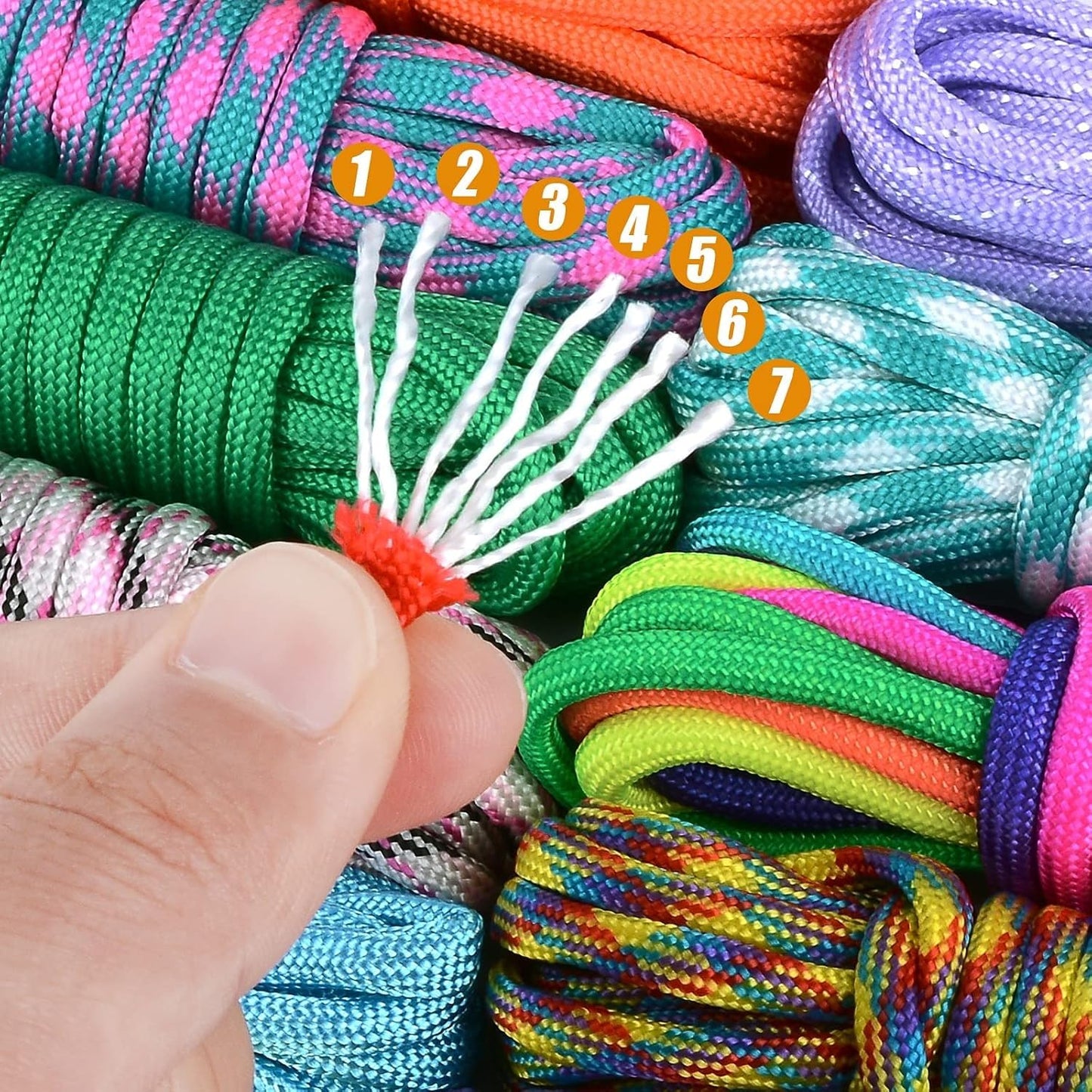 10PCS Random Combo 3meter /10ft Diameter 4mm Paracord Cord Bracelet Crafting Combo Kits Multifunction Paracord Ropes for DIY Manual Braiding Supplies Making Lanyard, Bracelet, Dog Collar