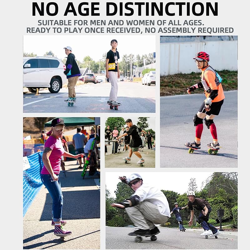 Sanxup Freeskates Black - Portable Roller Road Skates Plate with Aluminum Deck, Non-Slip, PU Wheels