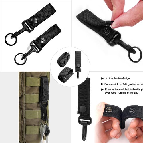 6Pcs Nylon Duty Belt Keepers for Duty Belt, Tactical Belt Loop Clip Molle Key Holder With Double Snaps - Police Security Law Enforcement Accessories