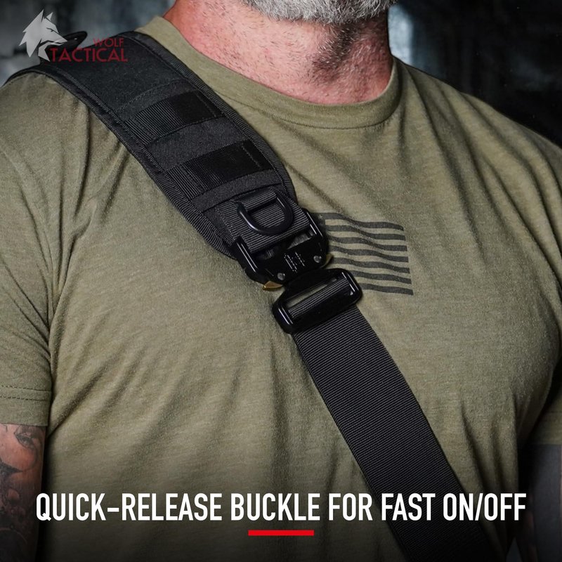 WOLF TACTICAL Men’s EDC Sling Bag - Concealed Carry, Laser-Cut MOLLE, Lightweight, Green