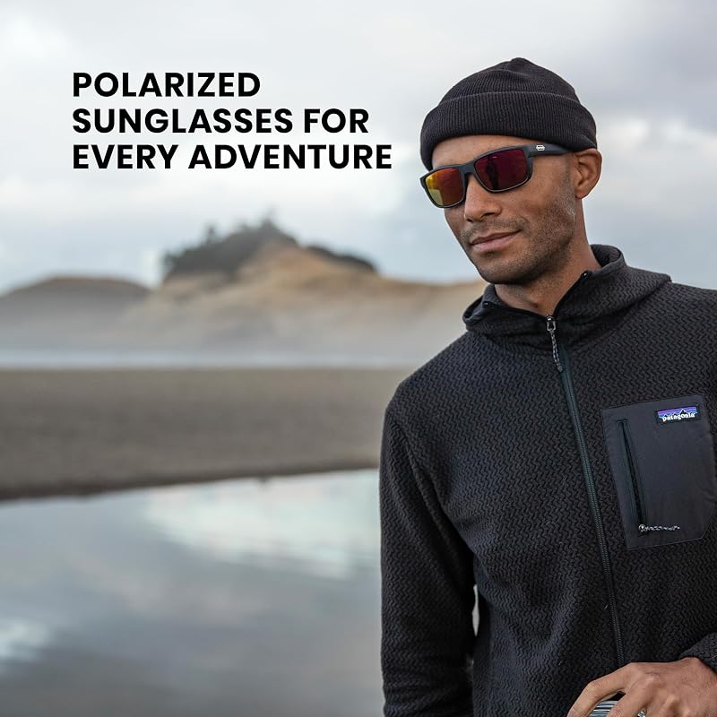 Suncloud Mayor Polarized Sunglasses - 100% UV Protection, Crystal Amber with Polarized Red Mirror