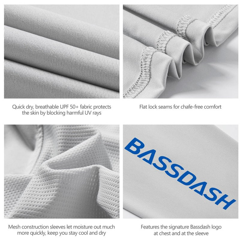 BASSDASH Men’s UPF 50+ Drawstring Fishing Hoodie Shirts UV Sun Protection Long Sleeve Outdoor Hiking Hooded T-Shirts FS33M