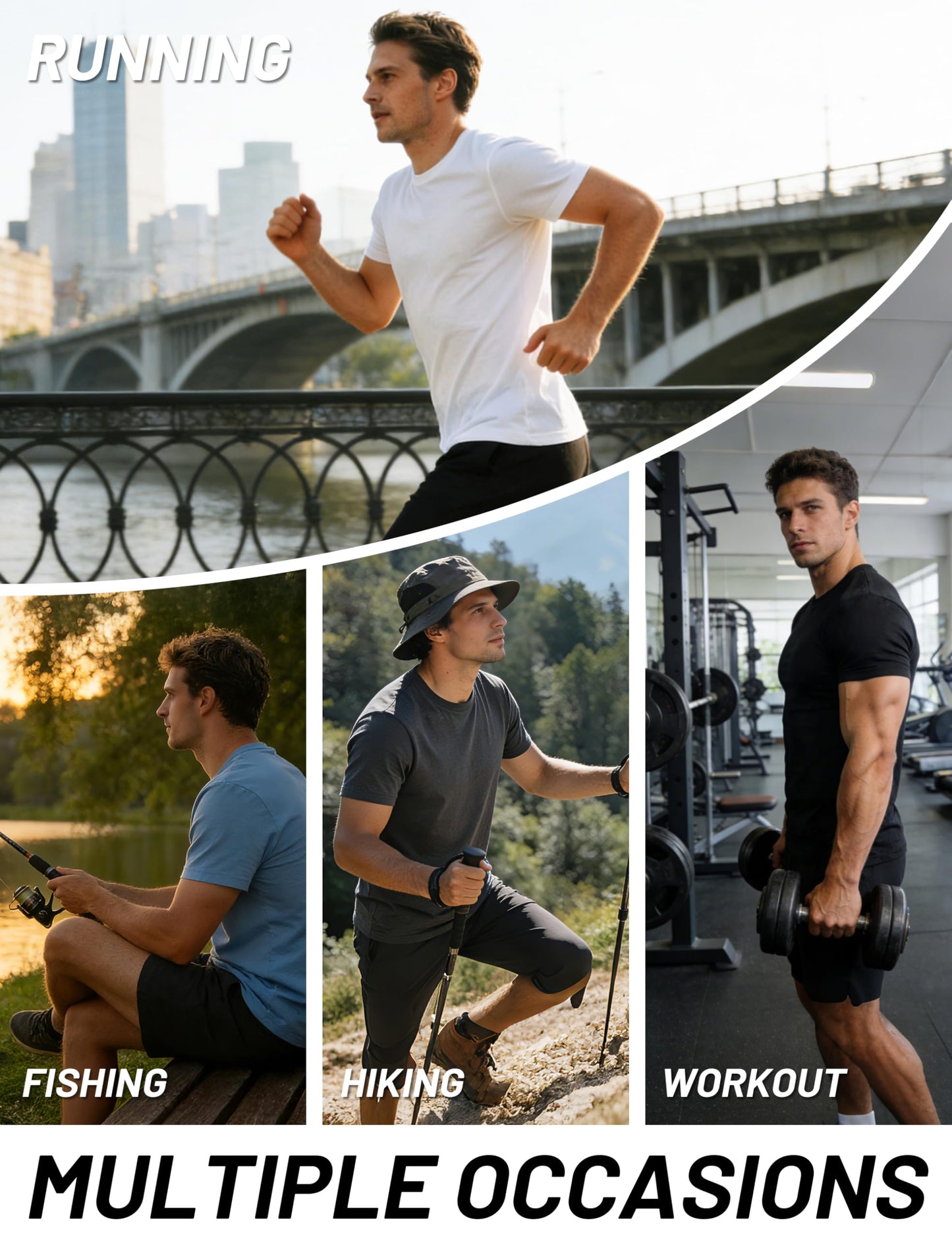 MAGCOMSEN Running Shirts for Men Athletic Dry Fit Short Sleeve Shirt Workout Gym Travel Tshirt Moisture Wicking Mesh Cooling T-Shirts Azure L