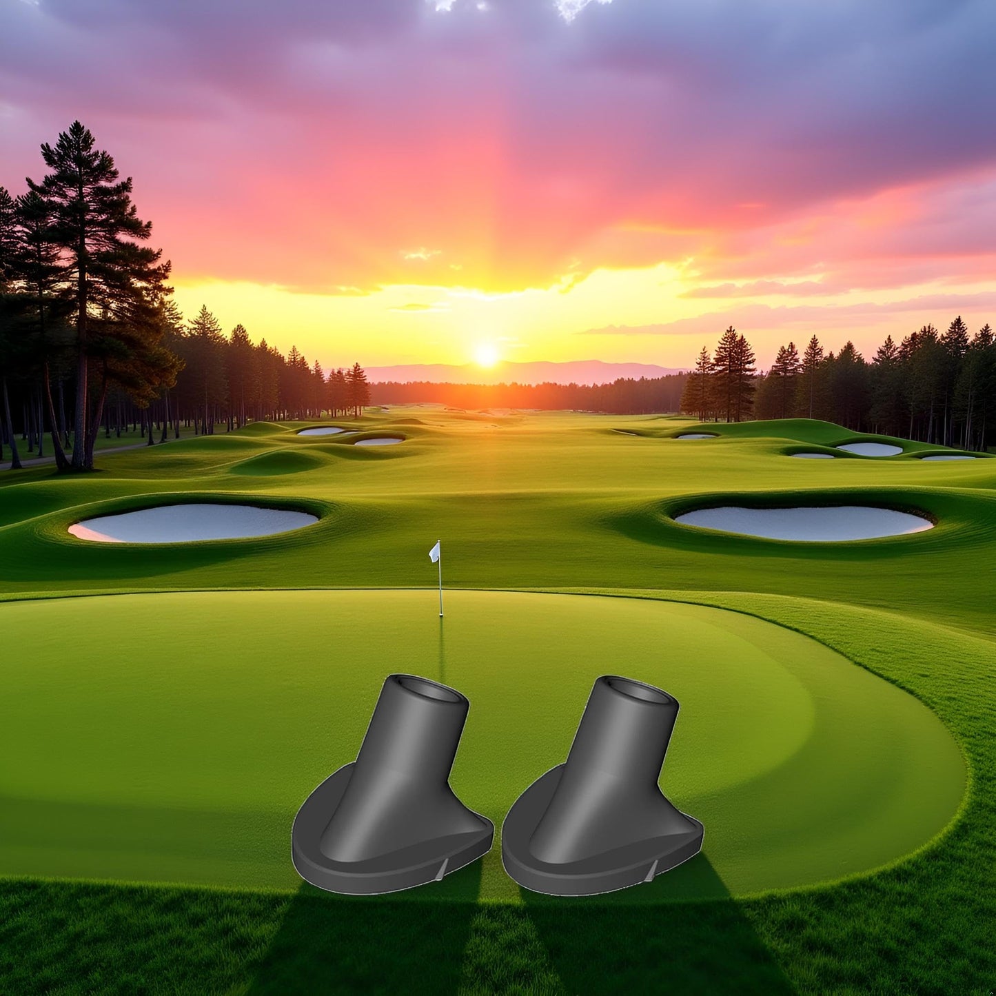 2 Pieces Black Golf Bag Stand Feet Replacement, Rubber Grip, Easy Install,Wear-Resistent Golf Bag Rubber Feet Replacement, Golf Club Bag Accessories