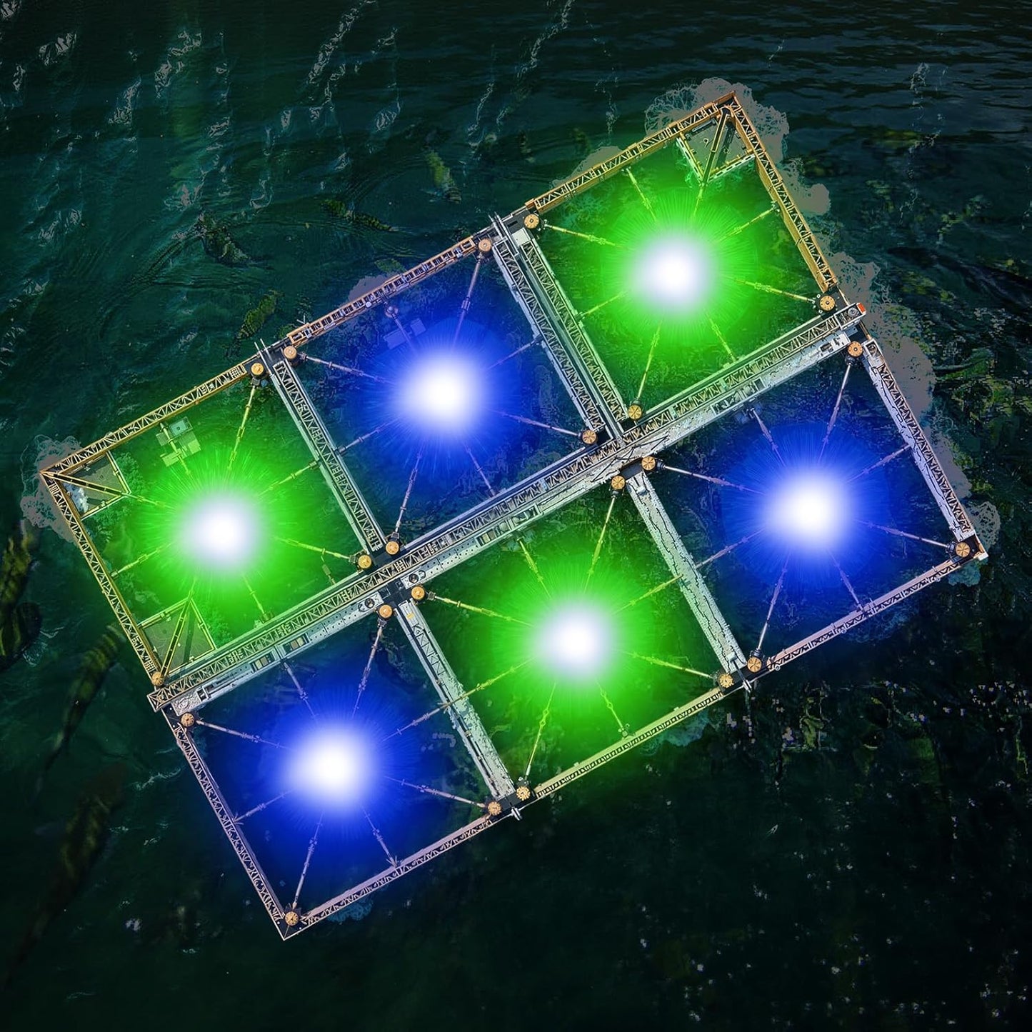 2 Pcs Adjustable 12V 15W Underwater Submersible Fishing Light Fishing Attracting Light LED Lure Bait Finder Lamp with 16.4ft Cord for Pool Boat Sea Crappie Squid Shad Shrimp