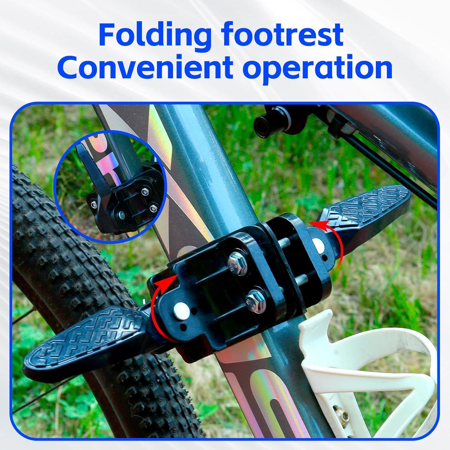 Kids Bike Seat Front Mounted and Handlebar Child Bike Seat Detachable Front Mounted Bicycle Seats with Foot Pedals for Children 2~5 Years Compatible with All Adult MTB