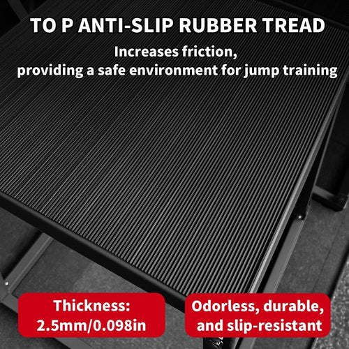 Metal Plyometric Jump Box, Steel Plyometric Platform and Jumping Box with Anti-Slip Top - 18 Inch Home Gym Plyo Boxes, Anti-Slip Exercise Step Up Boxes for Strength and Conditioning Training (Black)