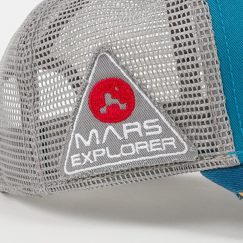 ililily NASA Worm Logo Embroidery Structured Baseball Cap - Blue, X-Large