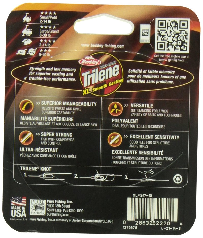 Berkley Trilene XL Mono Line 20Lb 110yd Pony Spool Clear