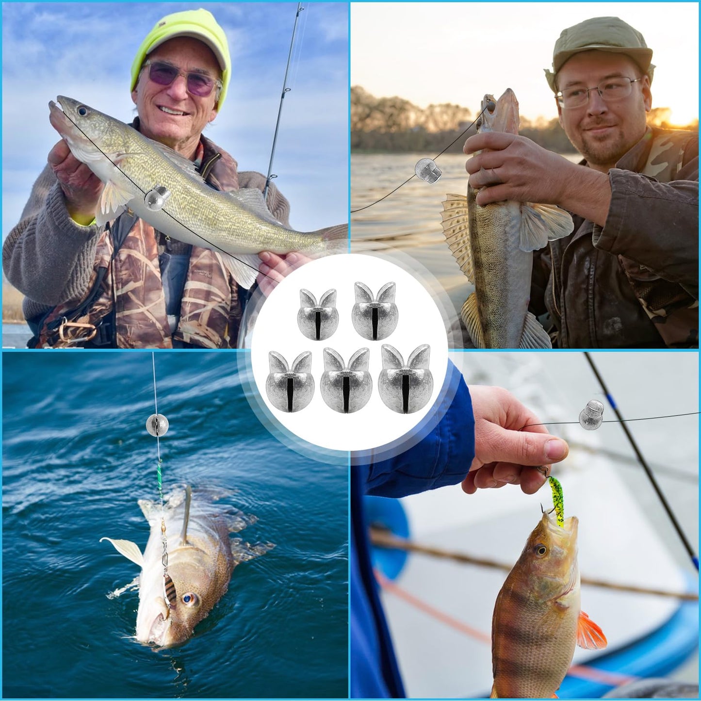 Fishing Weights Sinkers, 250/120pcs Lead Split Shot Fishing Sinkers Open Mouth Design Weights Clip Freshwater Saltwater Fishing Accessories (120pcs)