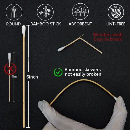 Gun Cleaning Supplies in Storage Box - Gun Cleaning Patches 300PCS and Long Cotton Swabs 200PCS, 6" Cotton Swabs, 2" x 2" Lint Free Cloth Fit Most Caliber Firearms .30/.38 Cal/ 9 mm