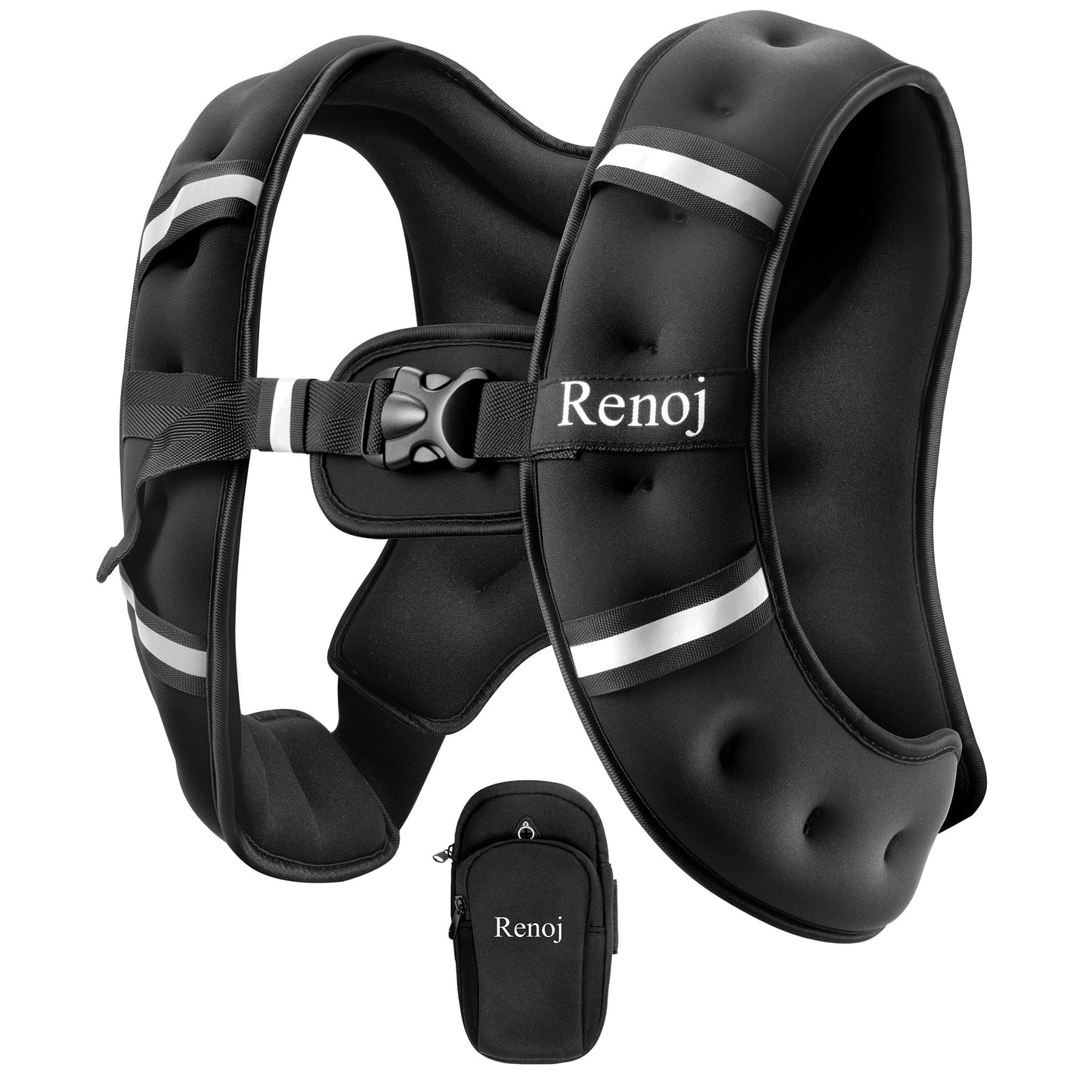 Renoj Weighted Vest for Women Men:10lb/12lb/16lb Weight Training Vest for Workout, Running, Walking, Exercise, Fitness, Weight Loss, Weight Lifting - With Reflective Strips and Storage Pocket(6lb)