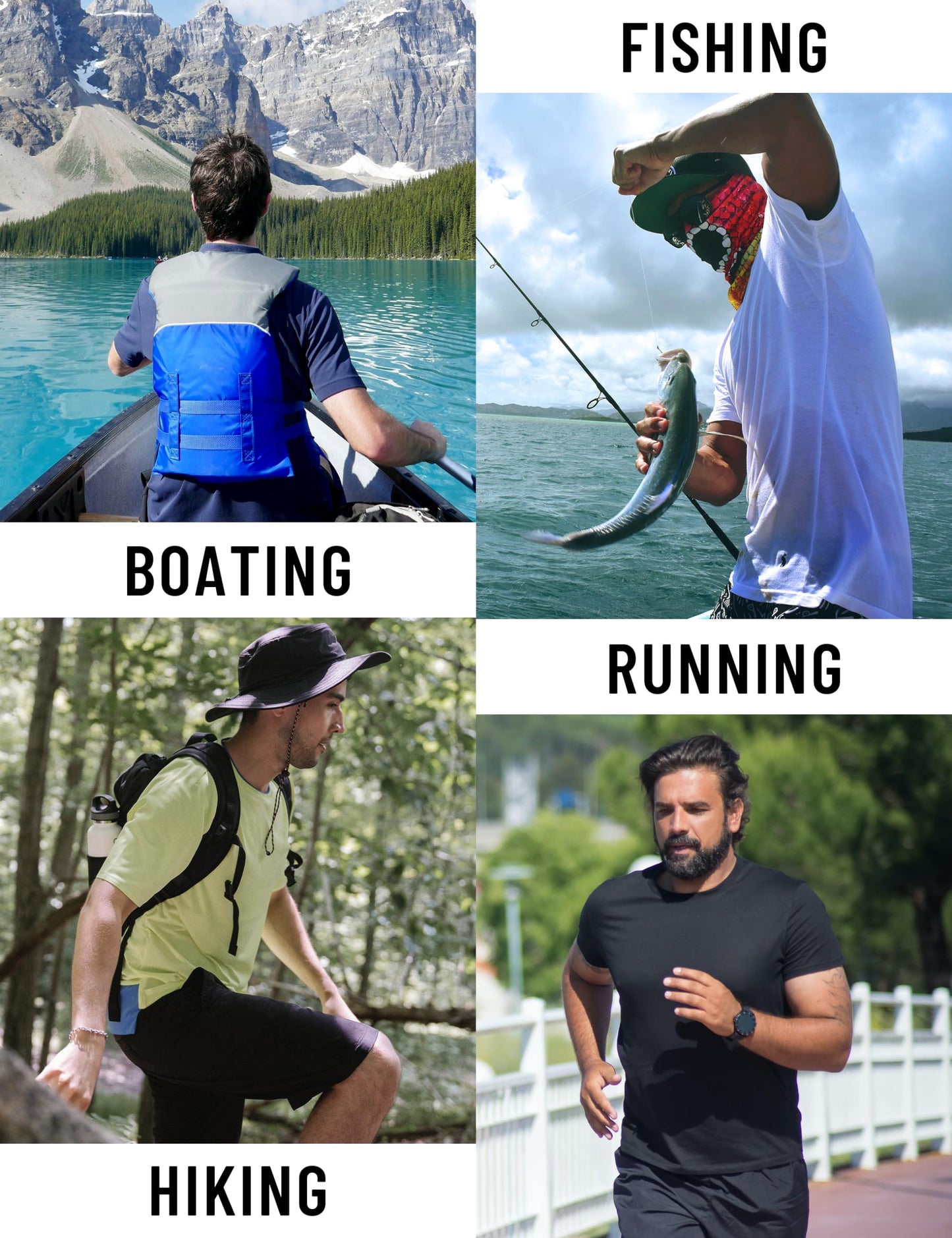 KEFITEVD SPF Shirts for Men UPF 50 Short Sleeve Swim Shirts Dry Fit Sun Protection T-Shirts Moisture Wicking Rash Guard Workout Hiking Running White Tees