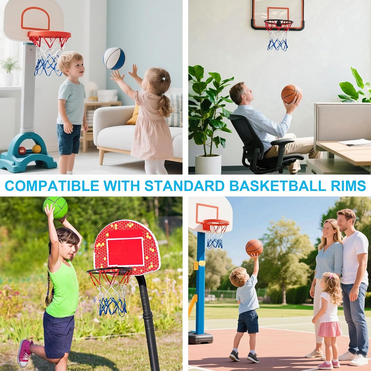 2 Pack Mini Basketball Net Replacement,8 Loops Indoor Outdoor Nets,Suitable for Doors and Walls