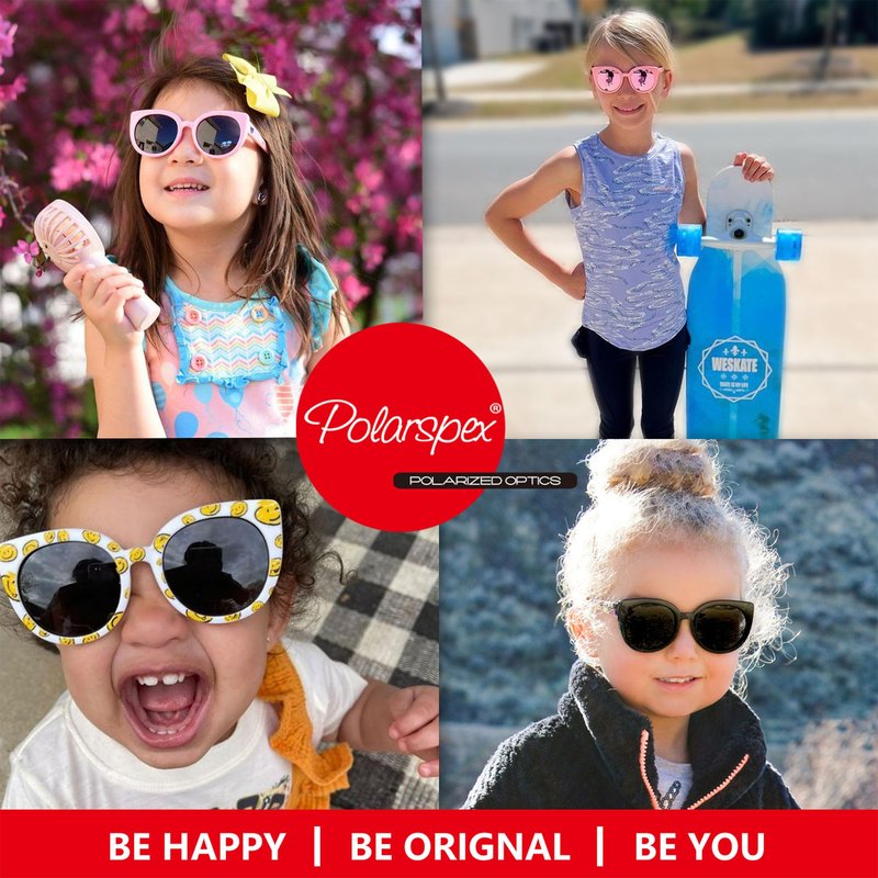 PolarSpex Toddler Sunglasses – Polarized UV Protection Cat Eye Sunglasses with Unbreakable Frame for Girls Age 2-8