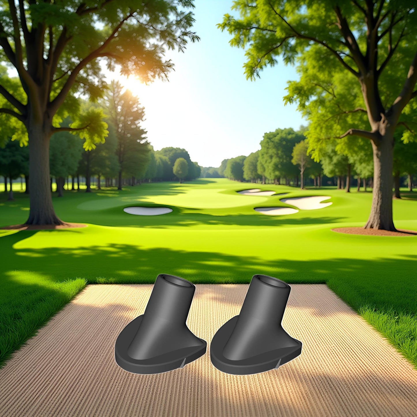 2 Pieces Black Golf Bag Stand Feet Replacement, Rubber Grip, Easy Install,Wear-Resistent Golf Bag Rubber Feet Replacement, Golf Club Bag Accessories