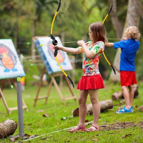 Bow and Arrow Set for Teens 18lbs Upgraded Round Arrow Rest Design, Archery Bow for Girl Gifts Soft Silicone Finger Guard, Archery Targets for Backyard (Archery Set Black)