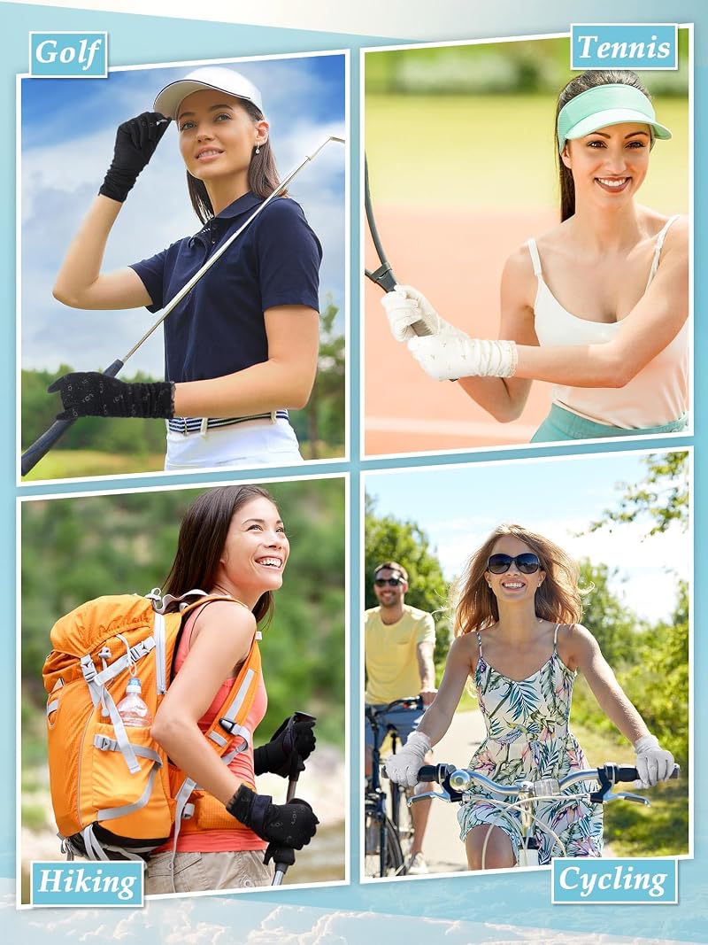 Sun Protection Gloves for Women – 3 Pairs UV Blocking Driving & Outdoor Gloves, Breathable Cotton