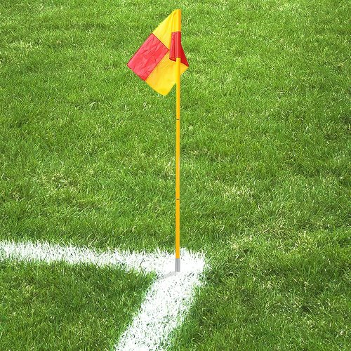 Scooer Football Field Corner flags with Storage Bag, Portable Soccer Flags Soccer Poles,Dribbling Soccer Equipment for Training - Set of 4 for Turf (Soccer Poles Flags)