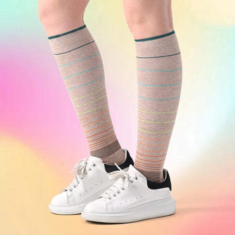 Soft Cotton Compression Socks for Women & Men 20-30 mmHg - Knee High Support Socks with Thick Sole and Seamless Toe