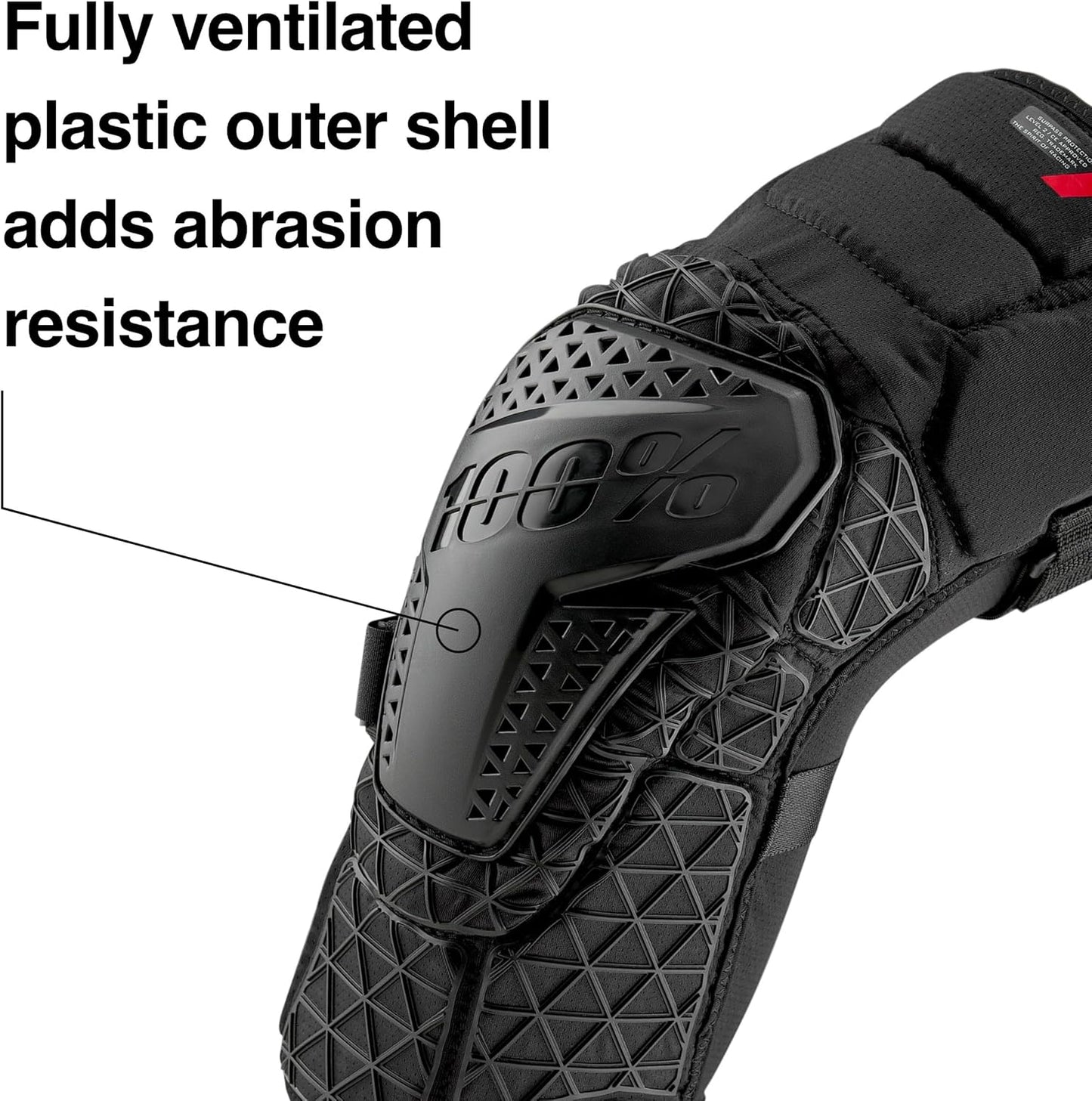 100% Surpass Mountain Biking Knee Pad - MTB & BMX Protection - Heavy Duty Hard Plastic and Smartshock Impact Absorbing Foam Padding
