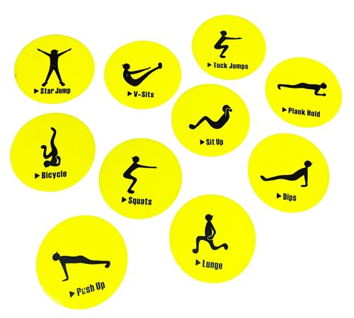 Soccer Innovations Exercise Station Markers, Set of 10, Yellow