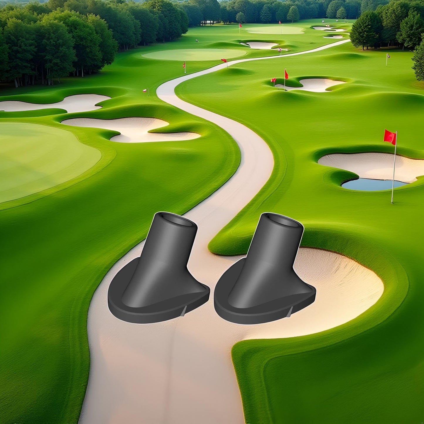 2 Pieces Black Golf Bag Stand Feet Replacement, Rubber Grip, Easy Install,Wear-Resistent Golf Bag Rubber Feet Replacement, Golf Club Bag Accessories