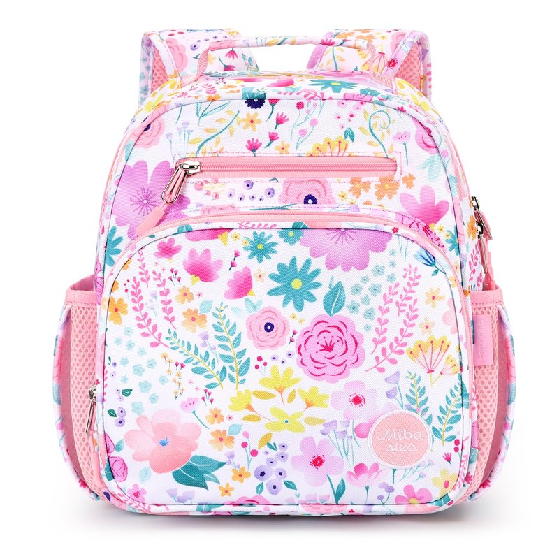 mibasies Toddler Backpack for Girls 2-4: Preschool Kindergarten Backpack - Cute Kids Backpacks for Girls - Flower Pink