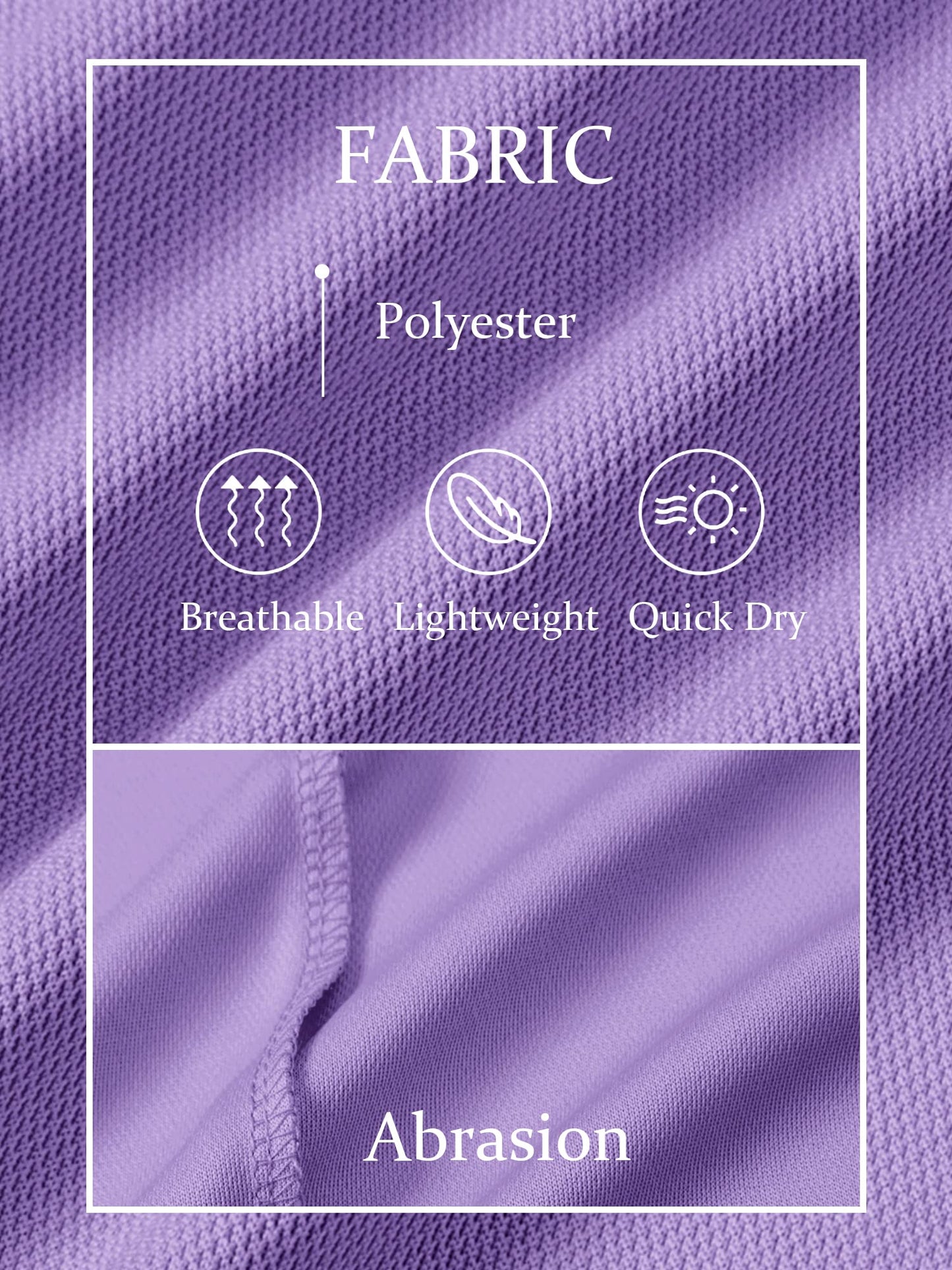 TACVASEN Mens Golf Shirt Dry Fit Mens Polo Shirts Short Sleeve Performance Golf Polos for Men with Collar Work Shirts Light Purple, L
