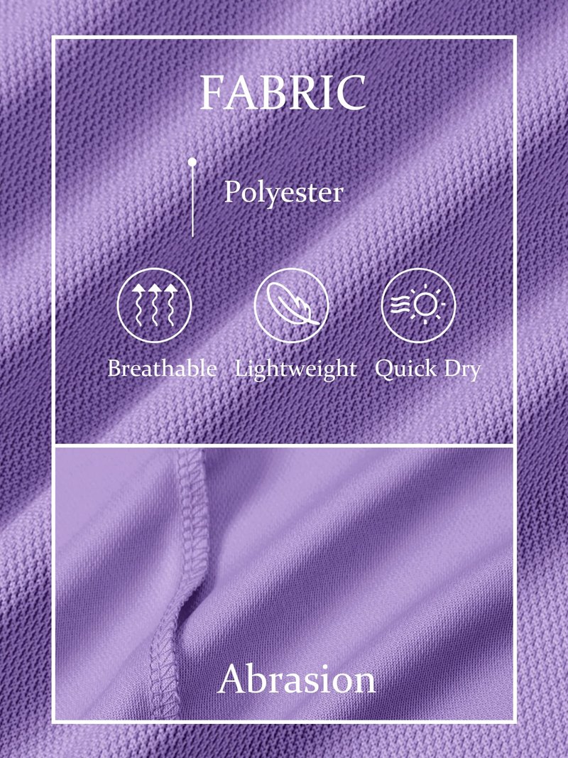 TACVASEN Mens Golf Shirt Dry Fit Mens Polo Shirts Short Sleeve Performance Golf Polos for Men with Collar Work Shirts Light Purple, L