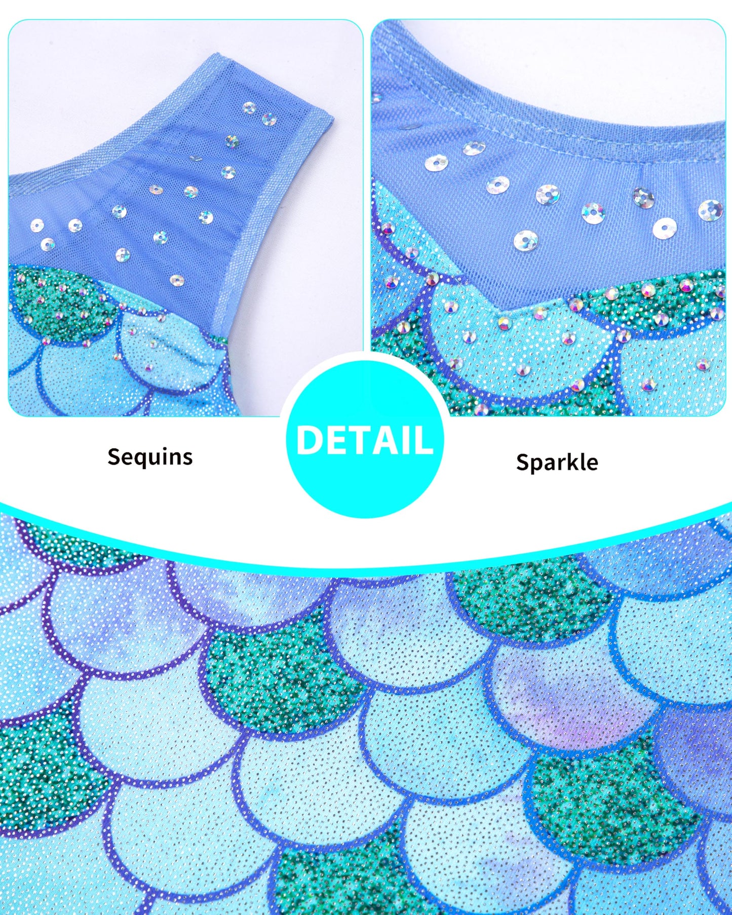 HOZIY 4t Gymnastics Leotards for Girls 3t Green Mermaid Mesh Strap Spliced Rhinestone Sequins Tumbling Outfits Biketard Practice Ropa De Niña Para Gimnasia Suit
