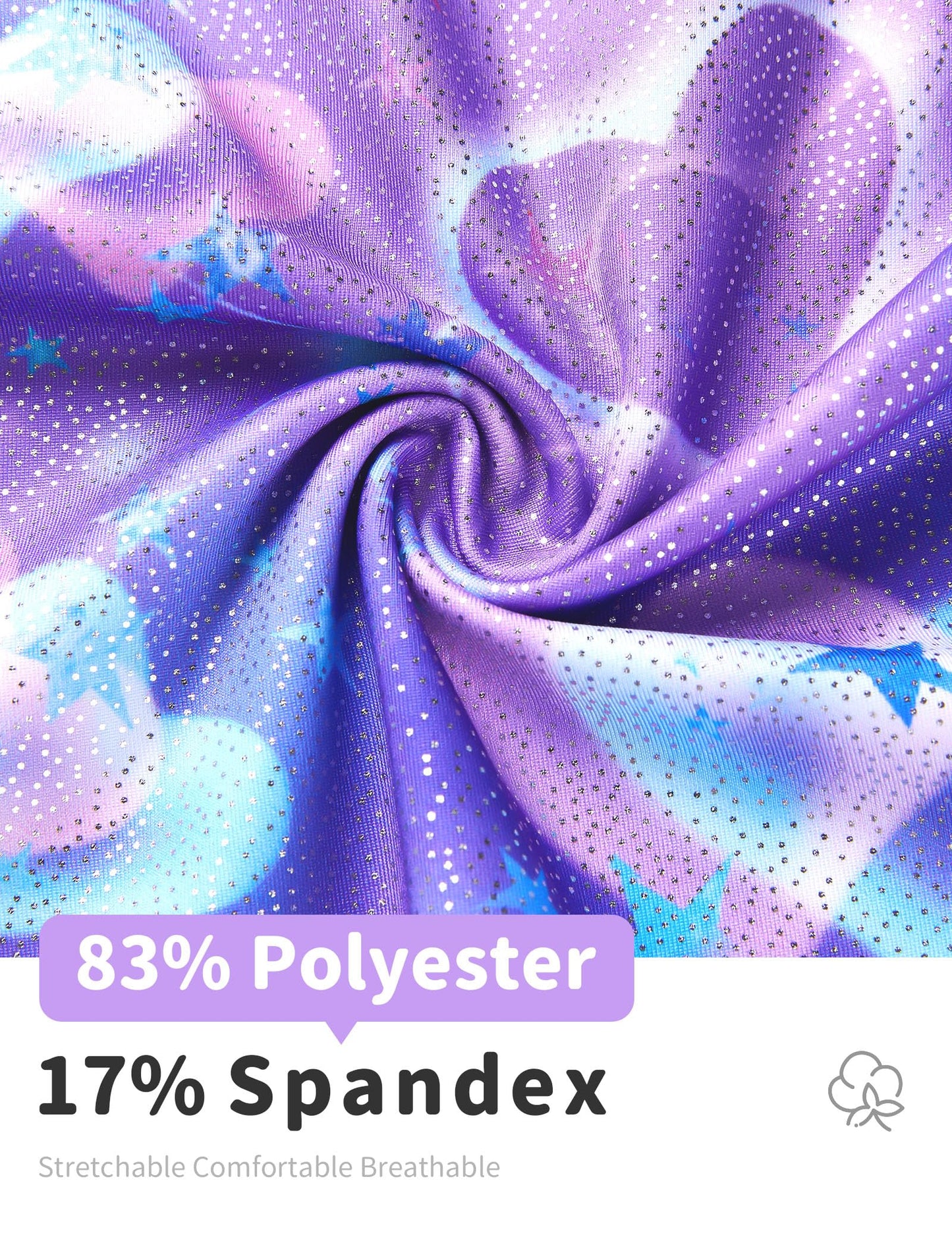 Nokecina Gymnastics Leotards for Girls 8-9 Years Old Sparkly Purple Pink Biketards 2 Pack One Piece Sleeeveless Unitards