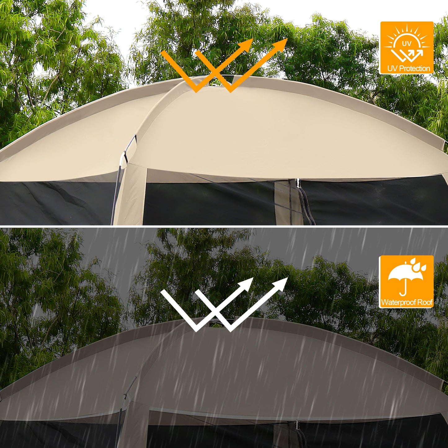 12' X 12' Screen House Room - Camping Screen Tent 8-10 Person&Instant UV Resistant Sun Shelter,Easy to Set up&Mosquito net Tent&Waterproof,Suitable for Family Camping Trip,Backyard,Picnic