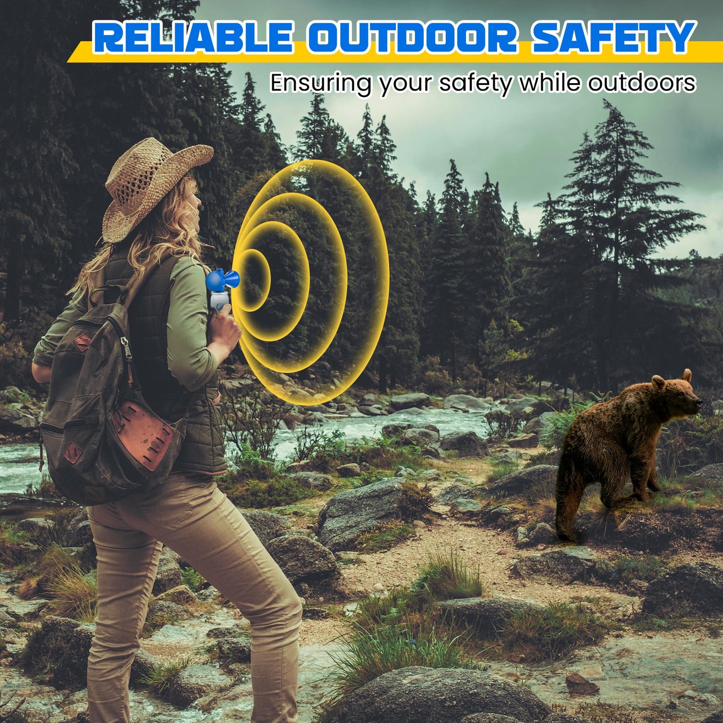2 Pack 1.4oz Bear Horn Self Defense, Loud Air Horn for Wild Animals, 120dB Heard up to 1/2 Mile Away, Ideal for Hiking