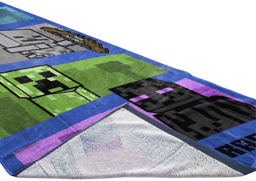 Jay Franco Minecraft Adventure is an Attitude Gamer Bath/Pool/Beach Towel - Super Soft & Absorbent Fade Resistant Cotton Towel, Measures 28 x 58 inches (Official Minecraft Product)
