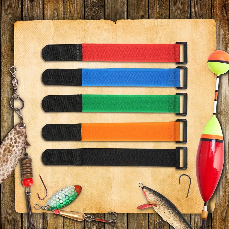 Riakrum Fishing Rod Straps Rod Ties Fishing Pole Belt Straps Holder Strap(Multi Color,20 Pieces)