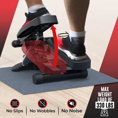 Nordic Lifting Mini Stepper & Stair Climber – Black– Compact Fitness Stepper w/Resistance Bands, LCD Monitor, 330LB Weight Limit – Home Leg & Thigh Workout Machine