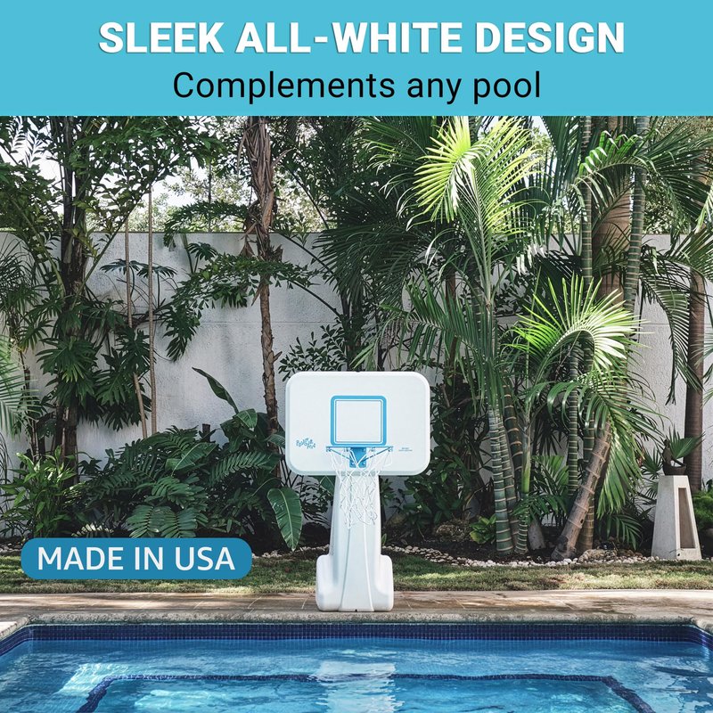 Dunn-Rite PoolSport Swimming Pool Basketball Hoop w/Ball, Base, & 13.5 Inch Stainless Steel Rim