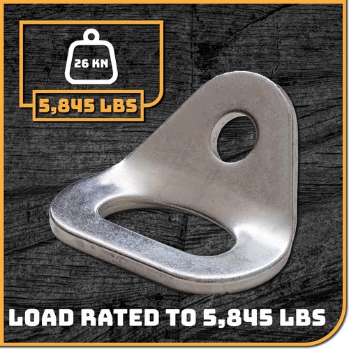 Danger Buddies 26kN Climbing Wall Bolt Hanger/Anchor/Tiedown for 3/8" Screw/Bolt Ideal for Rock Climbing and Home Gyms, Hammocks, Trailer Tie-Downs. Robust, Load-Bearing Steel Tie-Off (Two-Pack)