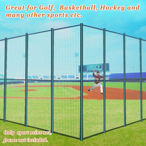 Sports Netting Replacement Nylon Barrier Net, Multi-Sport Use, Golf Net, Lacrosse, Street Hockey Netting (15' x 12')