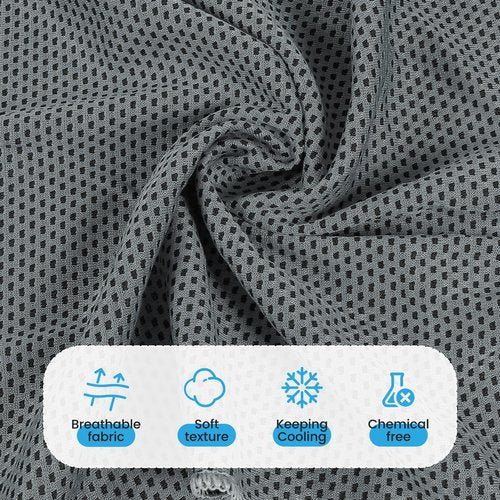 INNOLIFE 2 Pack Cooling Towels, Soft Breathable Ice Towel Chilly Towel for Sports, Gym, Fitness, Running, Hiking, Yoga - Black